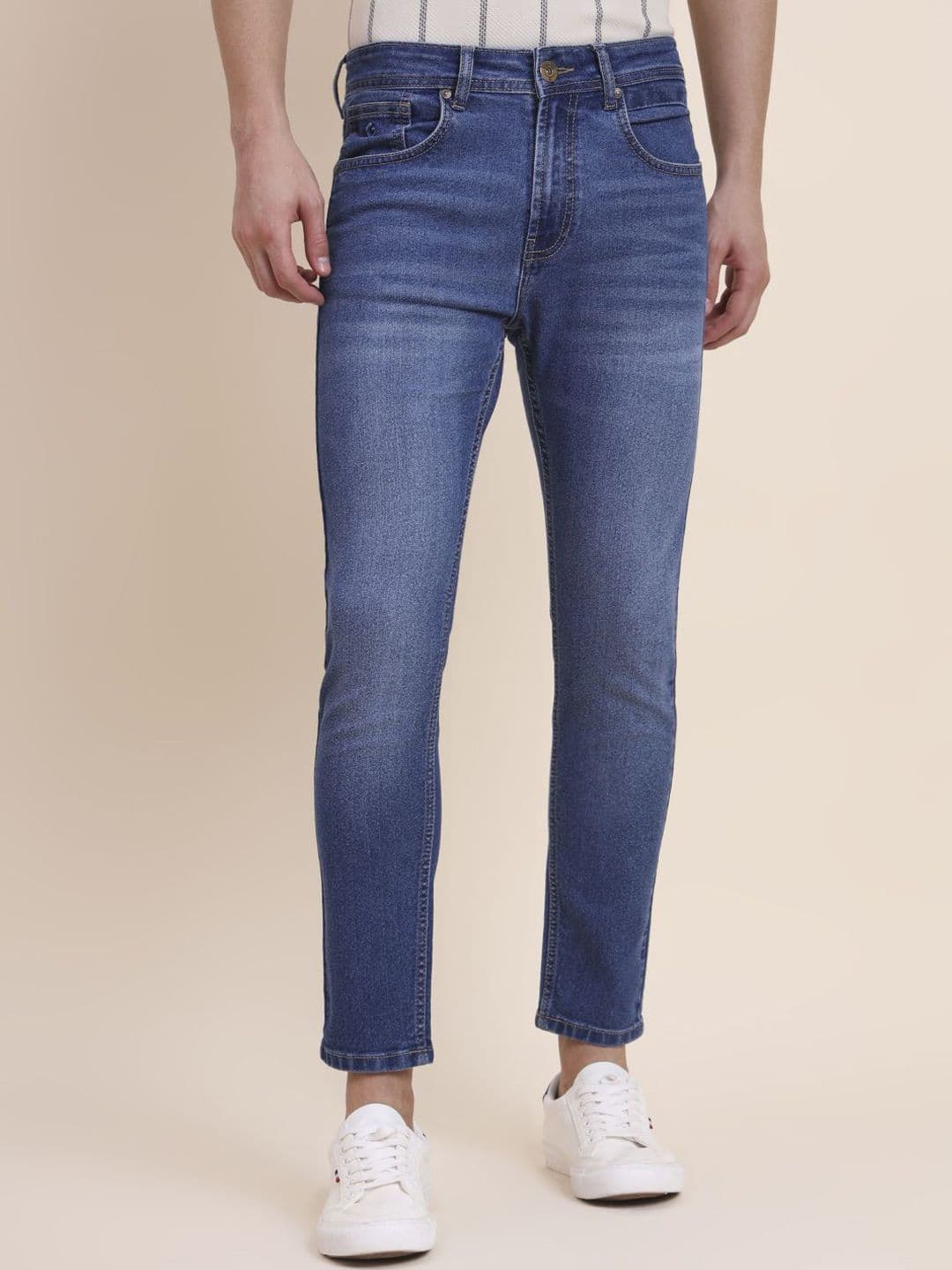 Greenfibre Men Slim Fit Mid-Rise Light Fade Jeans - view 1