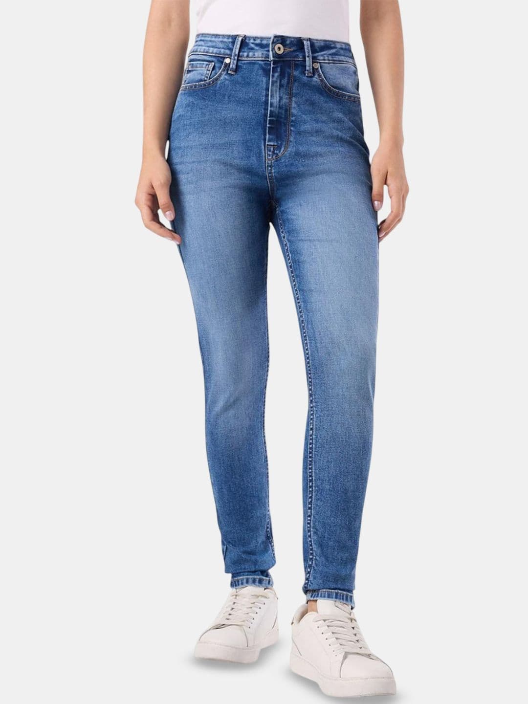 Pepe Jeans Women Classic Skinny Fit High-Rise Light Fade Cotton Jeans - view 1