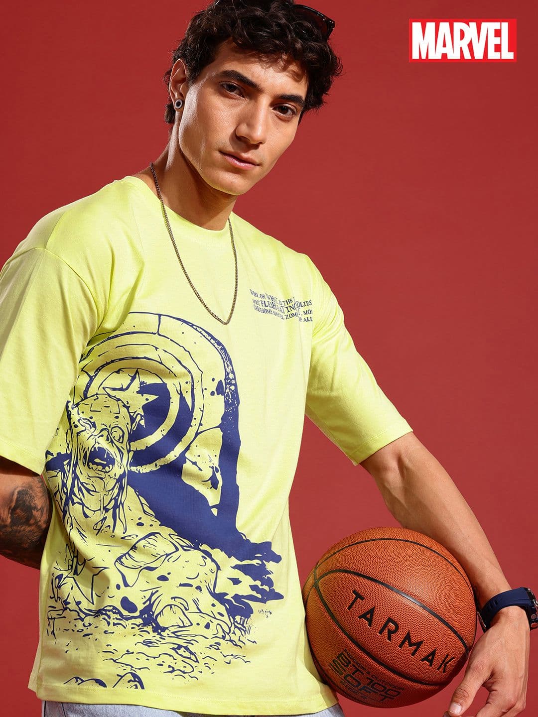 MARVEL STREET Printed Pure Cotton Oversized T-shirt - view 1