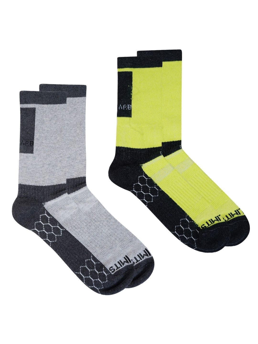 AIR GARB Unisex Pack of 2 Colourblocked Crew Length Power Fit Compression Sports Socks - view 1