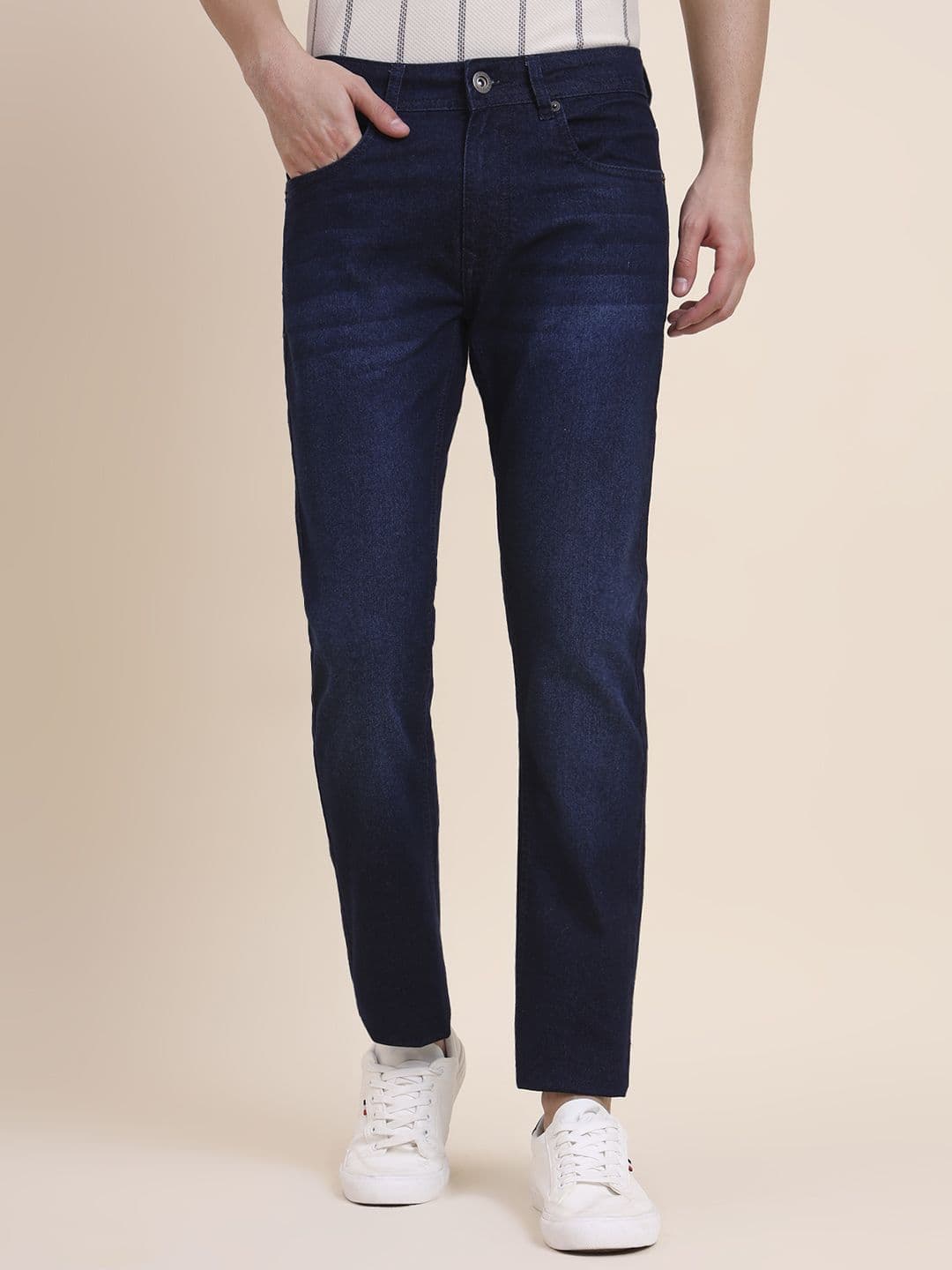 Greenfibre Men Slim Fit Mid-Rise Light Fade Denim Jeans - view 1