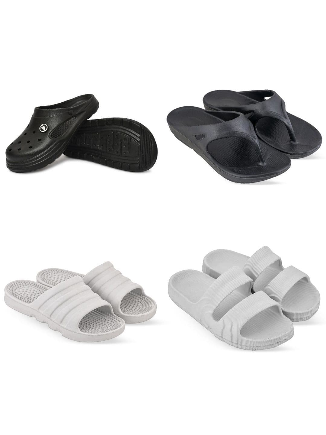 Feel alive Men Set Of 4 Self Design Clogs - view 1