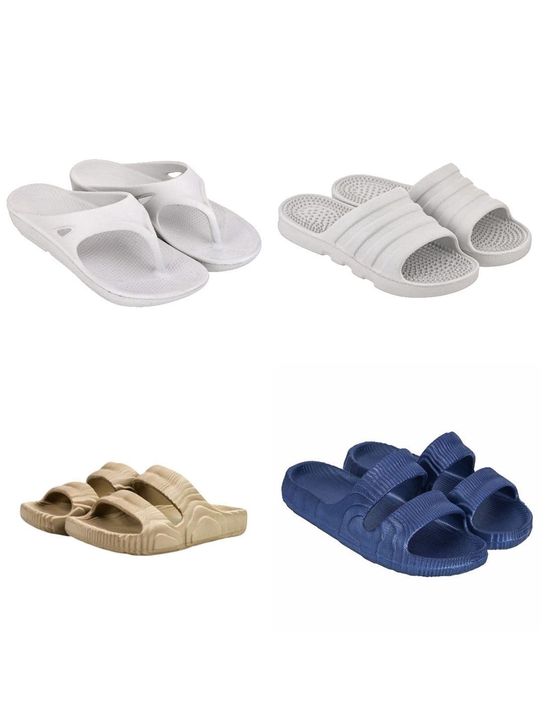 Feel alive Men Set of 4 Ultra-Comfortable Lightweight Thong Flip-Flops - view 1