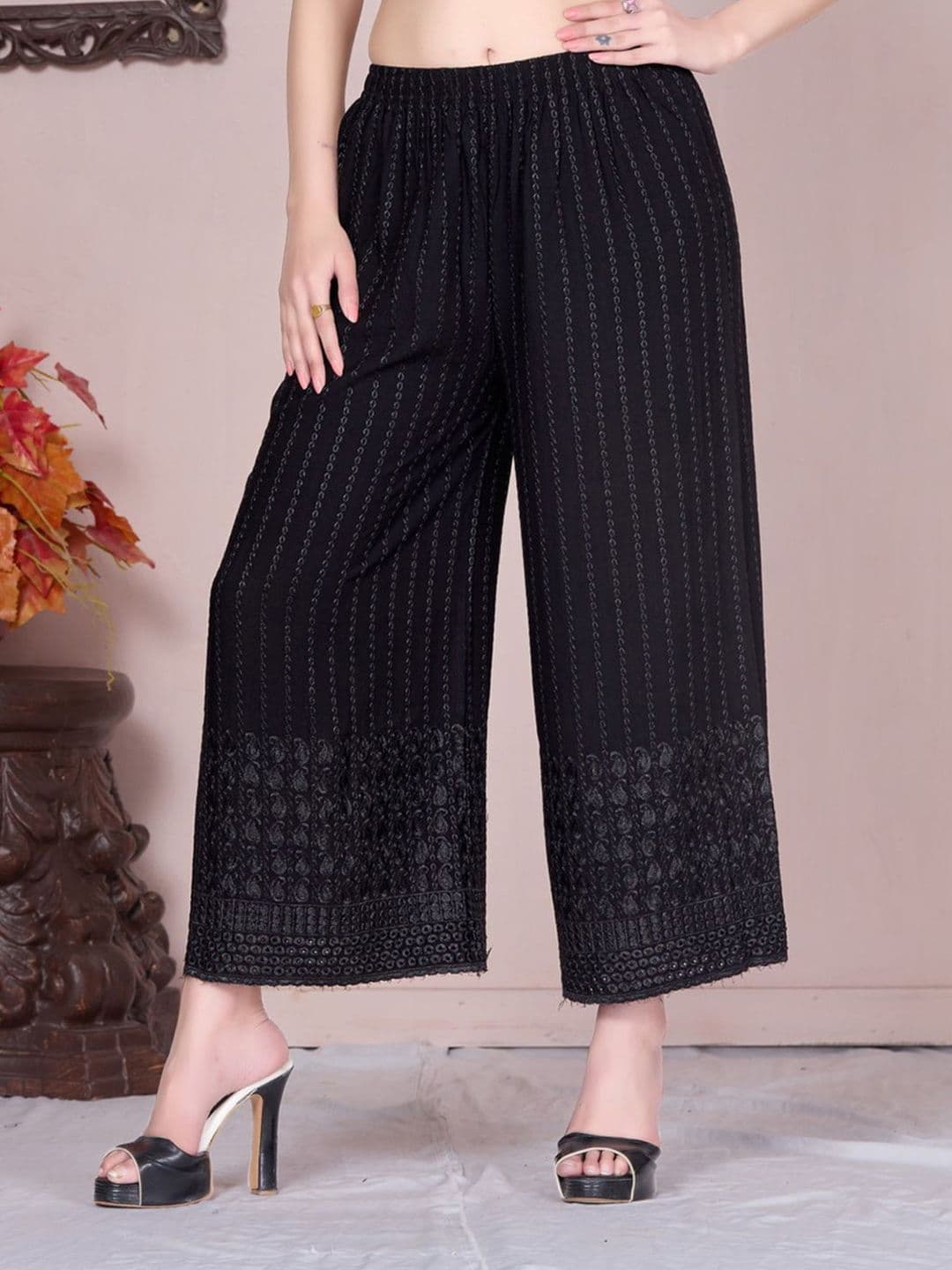 Vivika Women Embroidered Wide Leg Palazzos - view 1