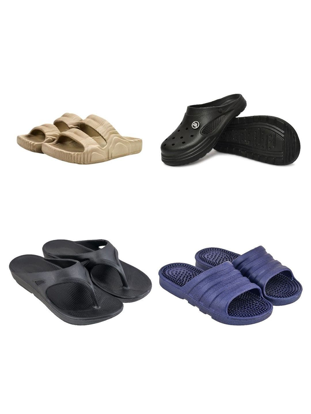 Feel alive Men Set of 4 Ultra-Comfortable, Lightweight EVA Flip Flops for Everyday Use - view 1