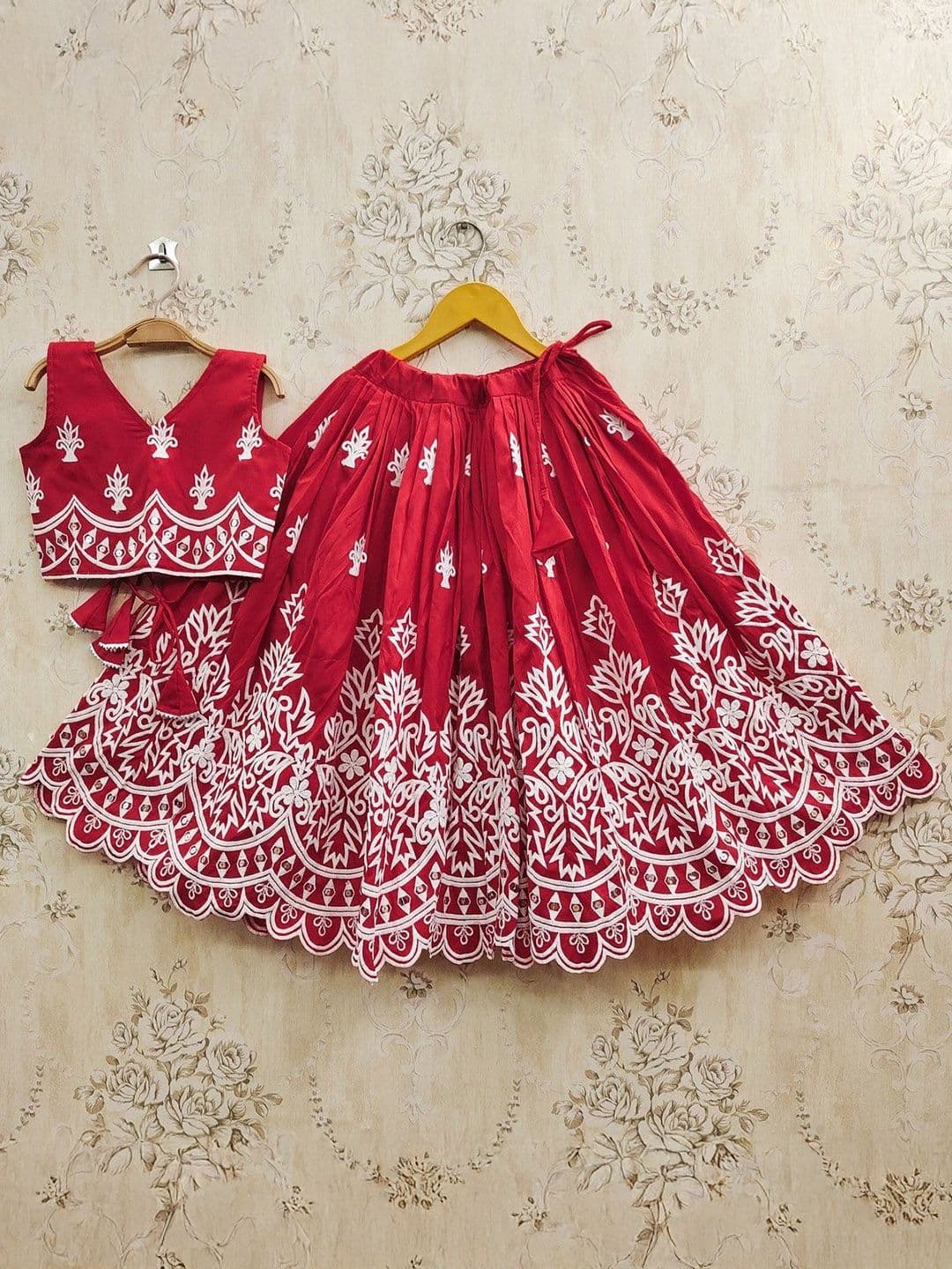 Helene Girls Floral Embroidered Thread Work Ready to Wear Lehenga & Blouse - view 1