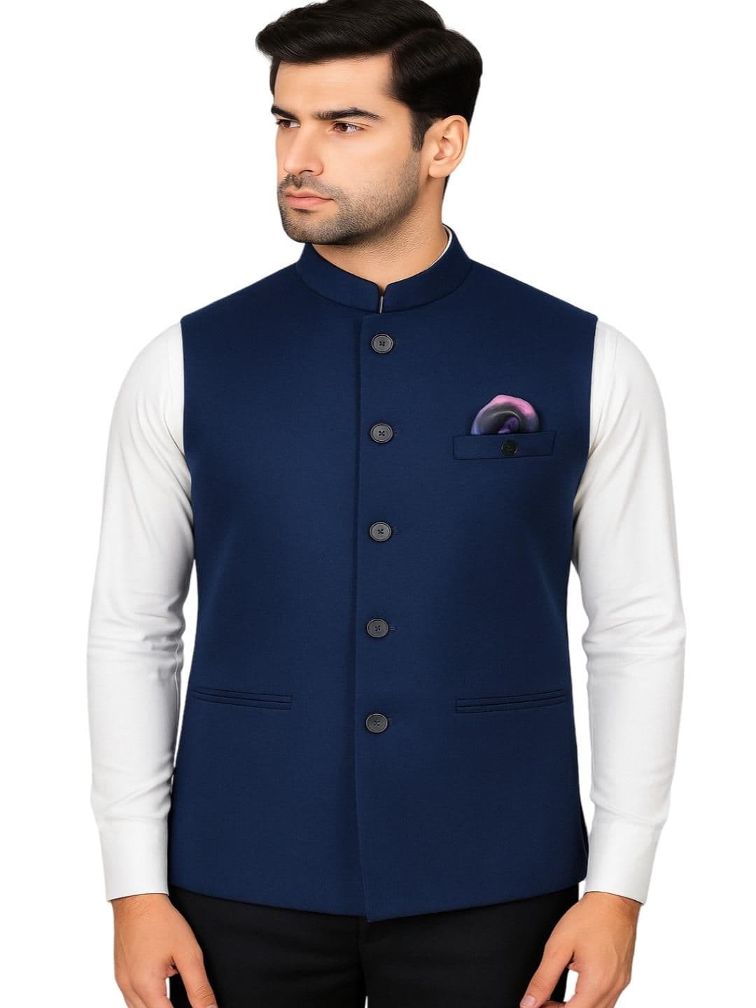 RISANI Men Mandarin Collar Nehru Jacket - view 1