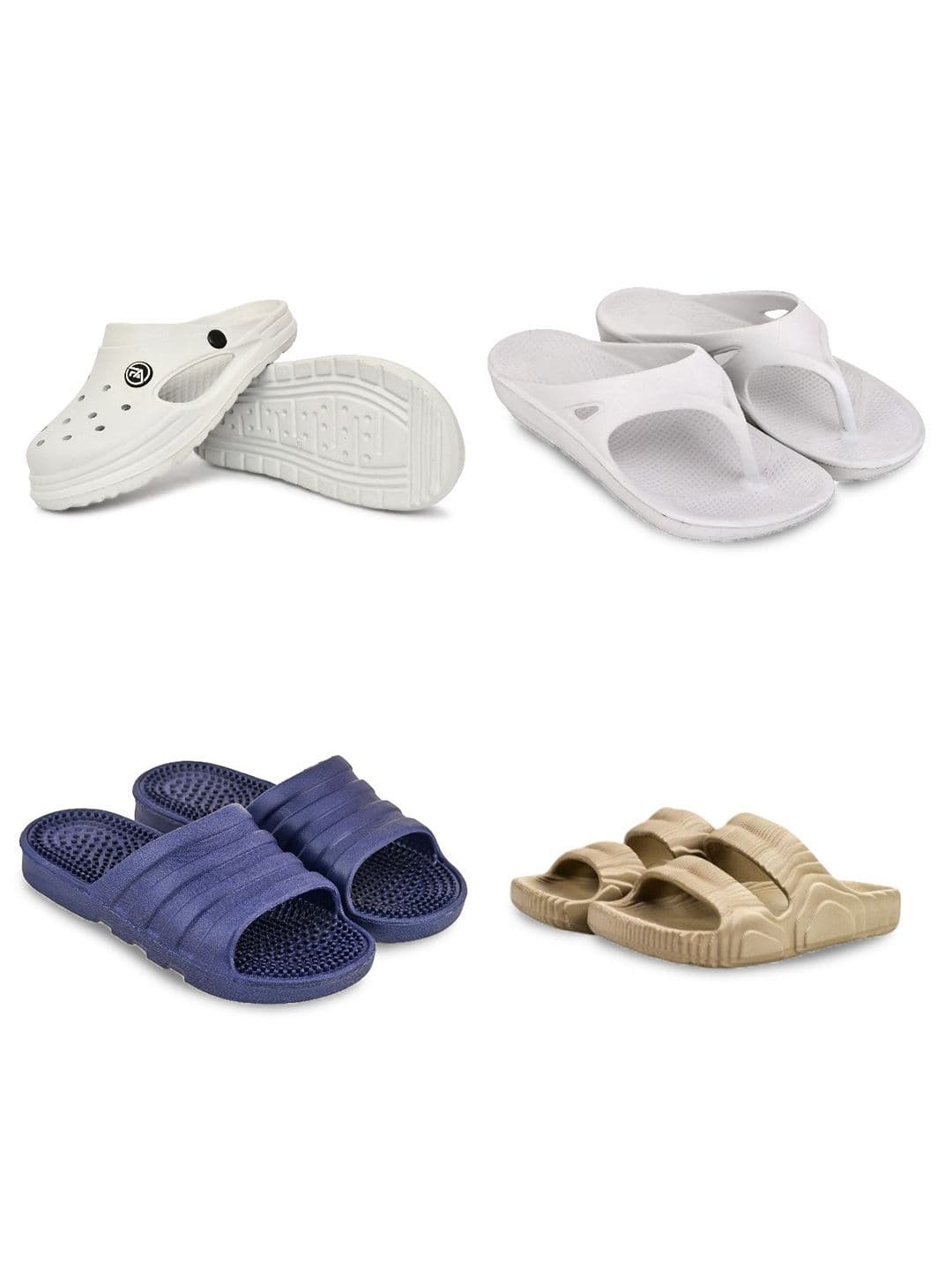 Feel alive Men Set of 4 Textured Clogs Flip Flops - view 1