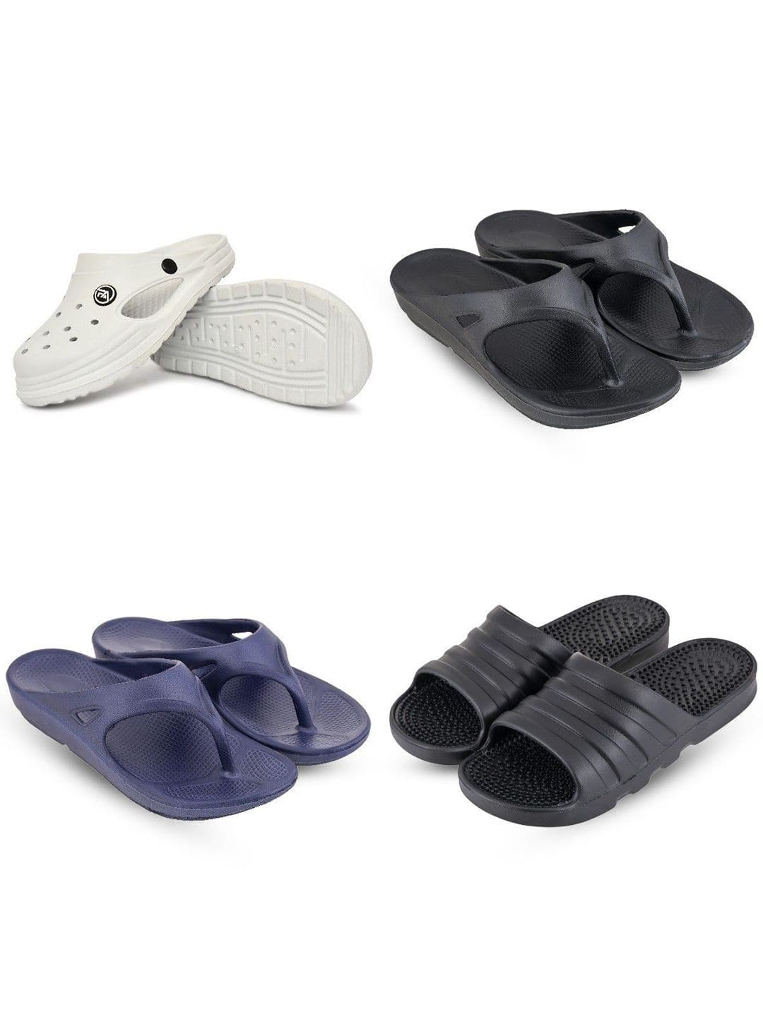Feel alive Men Pack Of 4 Self Design Ultra-Comfortable And Lightweight Flip Flops - view 1