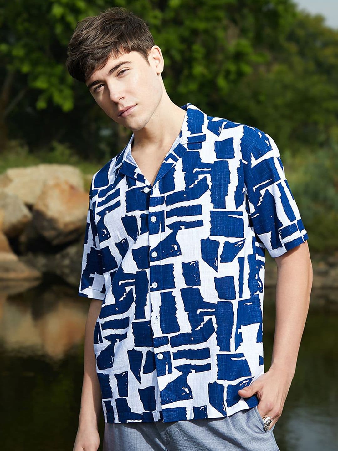 CAHOOT Men Comfort Fit Abstract Printed Cuban Collar Casual Shirt - view 1