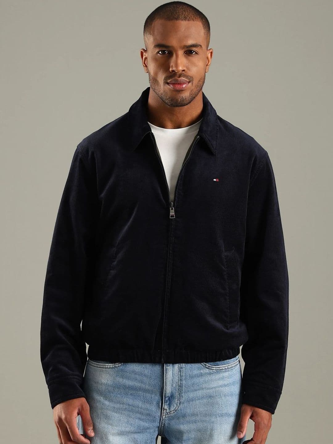 Tommy Hilfiger Spread Collar Regular Fit Cotton Tailored Jacket - view 1