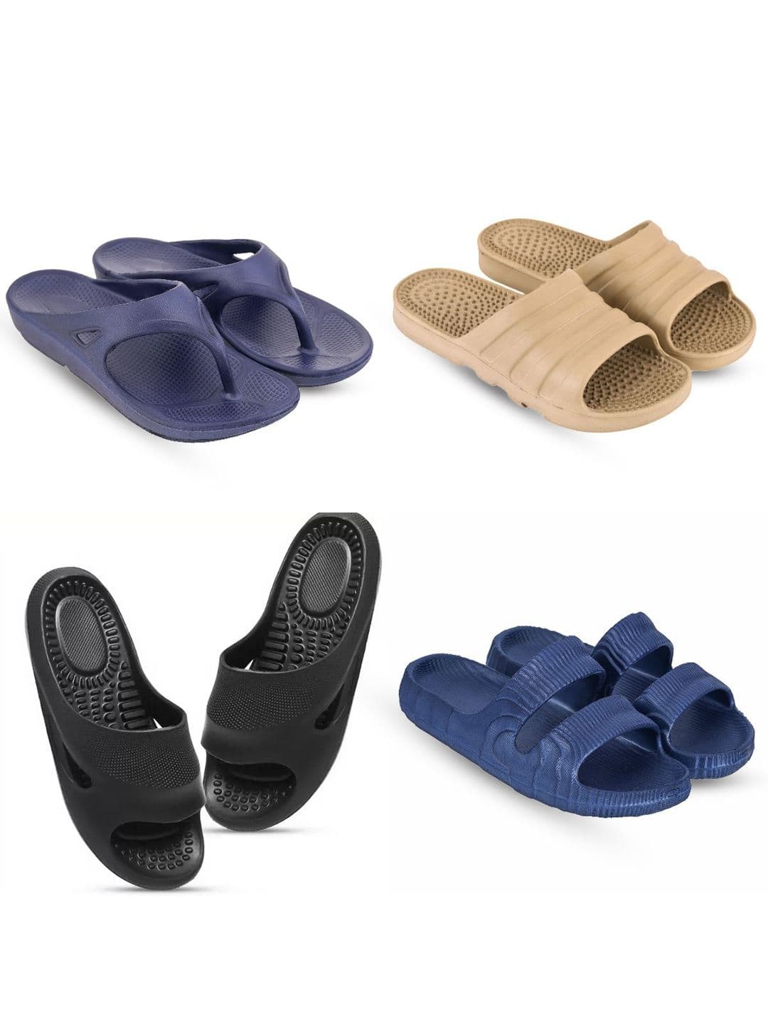 Feel alive Men Set Of 4 Ultra-Comfortable Lightweight Sliders - view 1