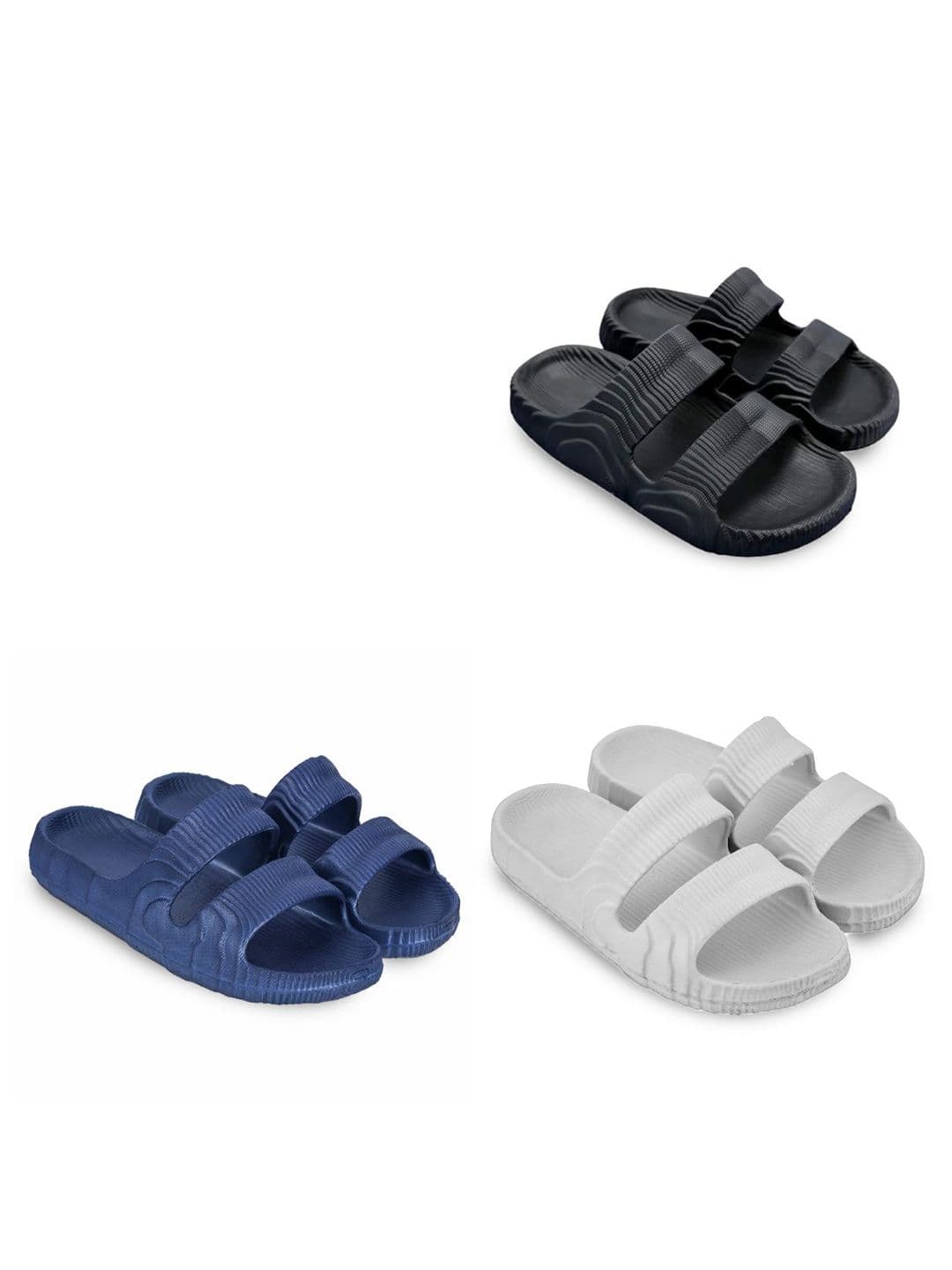 Feel alive Men Set Of 4 Self Design Clogs Flip Flops - view 1
