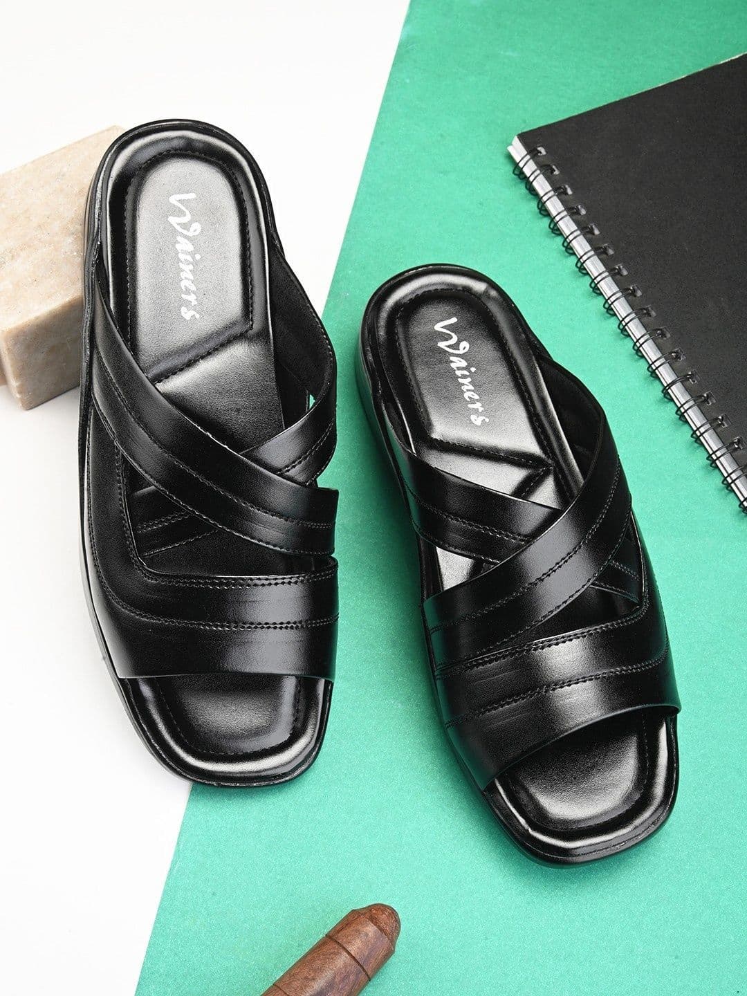 WAINERS Men Leather Slip-On Comfort Sandals - view 1