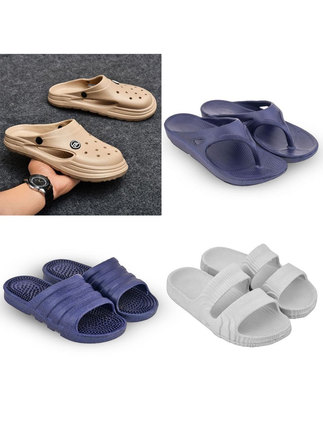 Feel alive Men Set of 4 Slider Flip Flops - view 1
