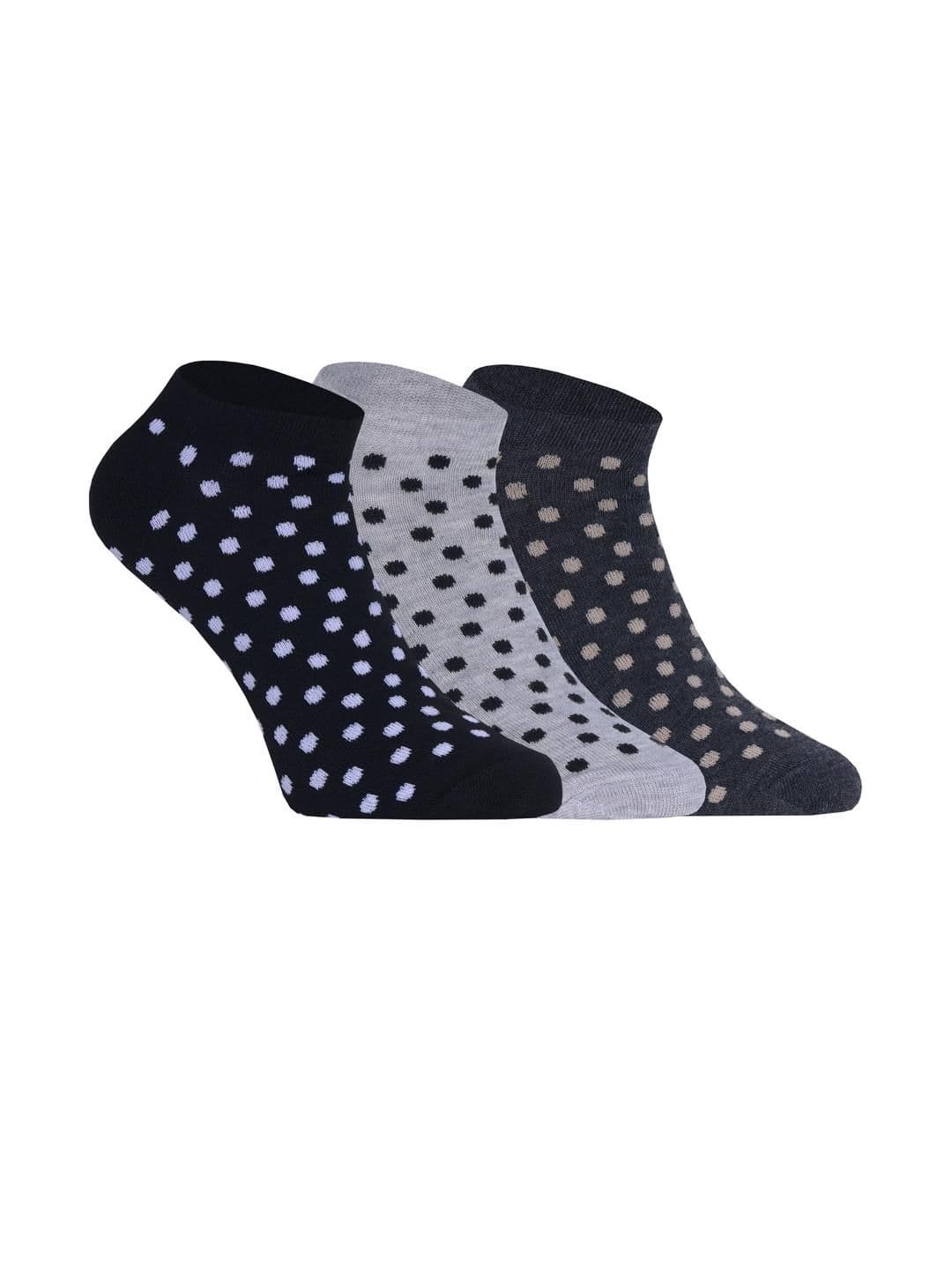 HEBTROCO Men Pack Of 3 Patterned Cotton Ankle Length Socks - view 1