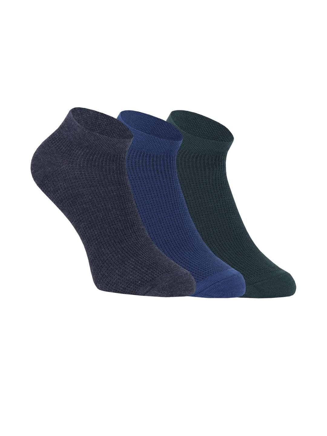 HEBTROCO Men Pack Of 3 Cotton Ankle Length Socks - view 1