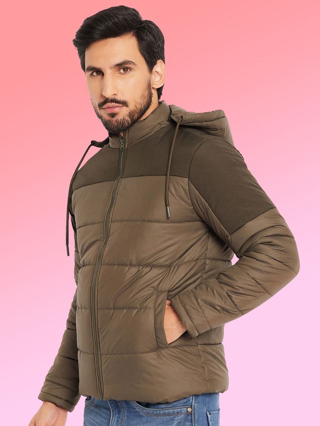VERO AMORE Men Hooded Colourblocked Lightweight Puffer Jacket - view 1