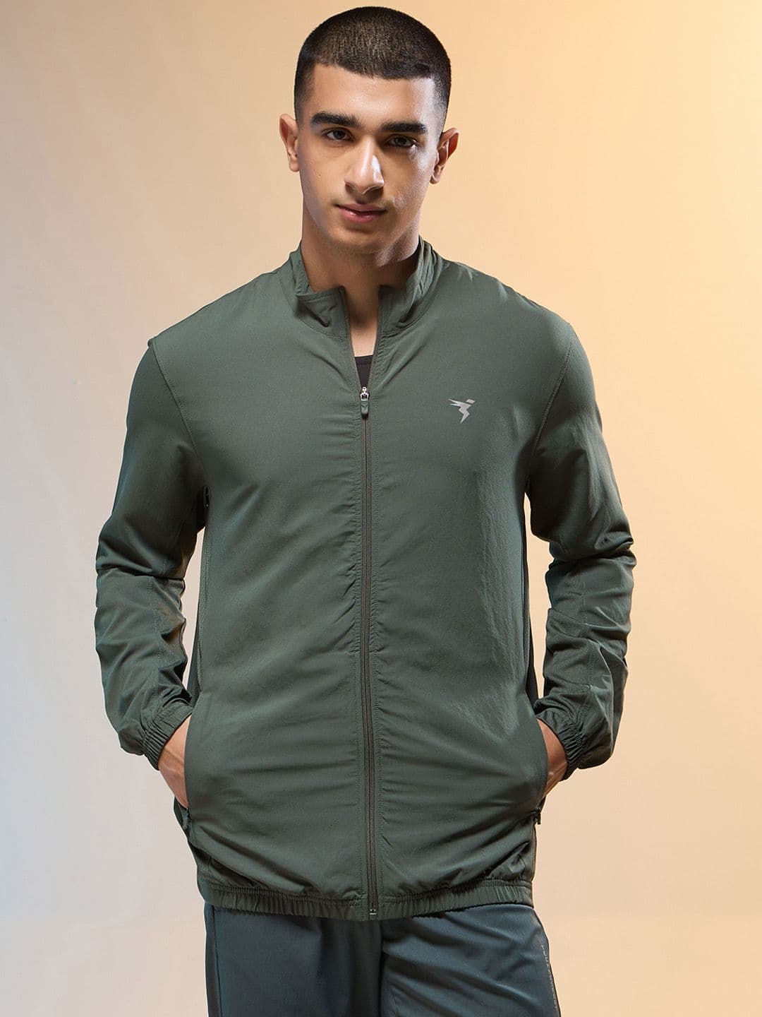 Technosport Men Mock Collar Solid Lightweight Sporty Jacket - view 1