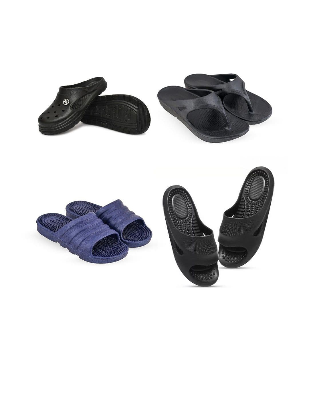 Feel alive Men Set Of 4 Self Design Ultra-Comfortable Lightweight Clogs - view 1