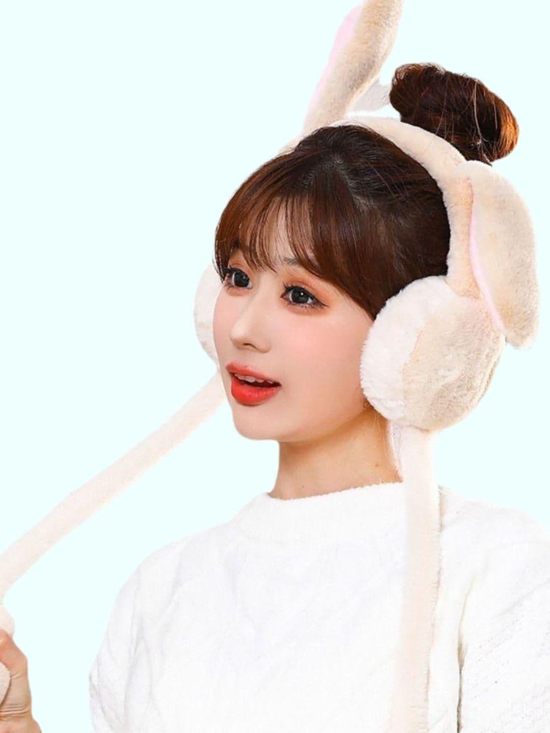 INDUS CLOUD Adults Beige Fluffy Furry Ear Muffs - view 1