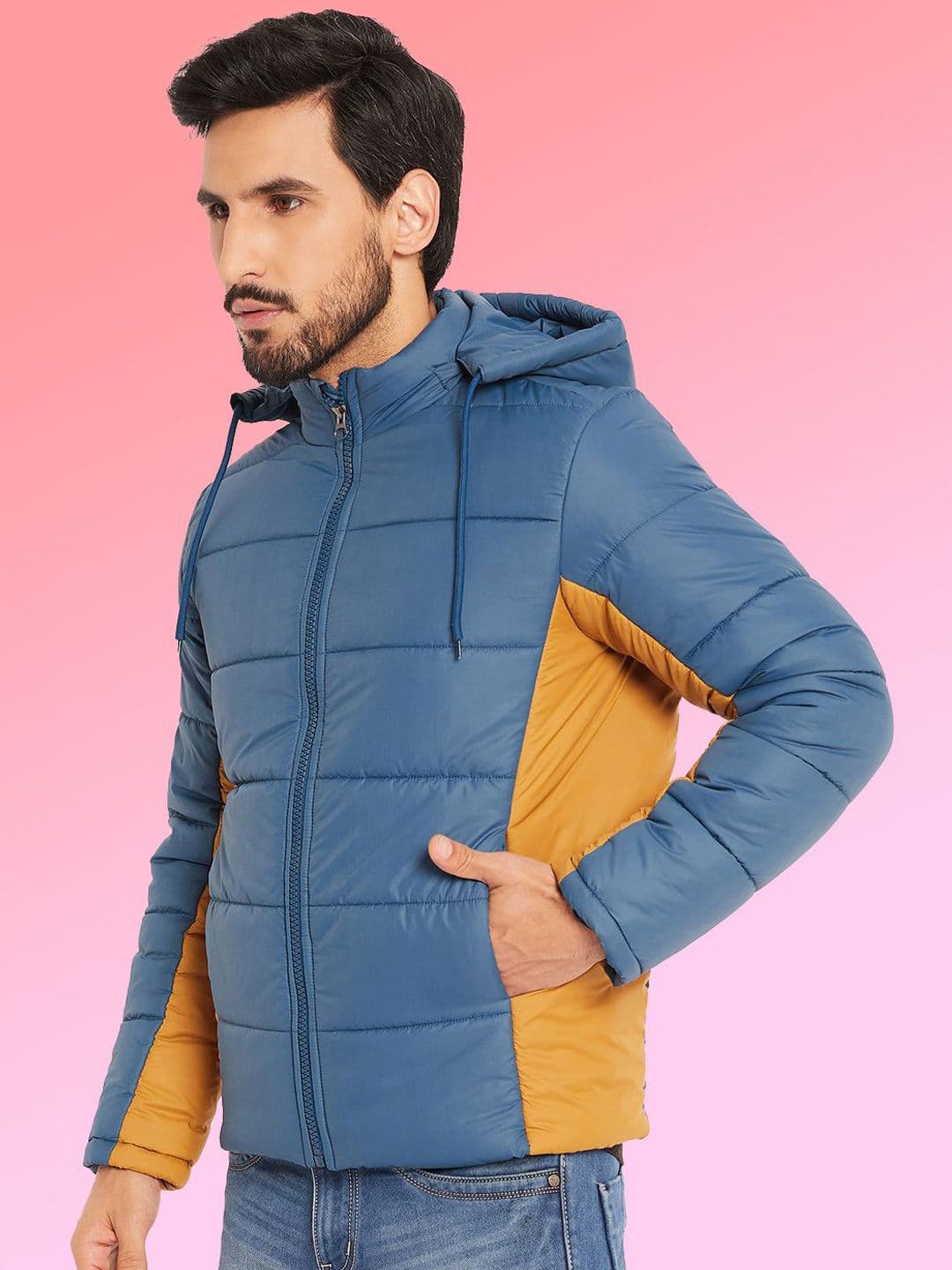 VERO AMORE Men Hooded Colourblocked Lightweight Puffer Jacket - view 1