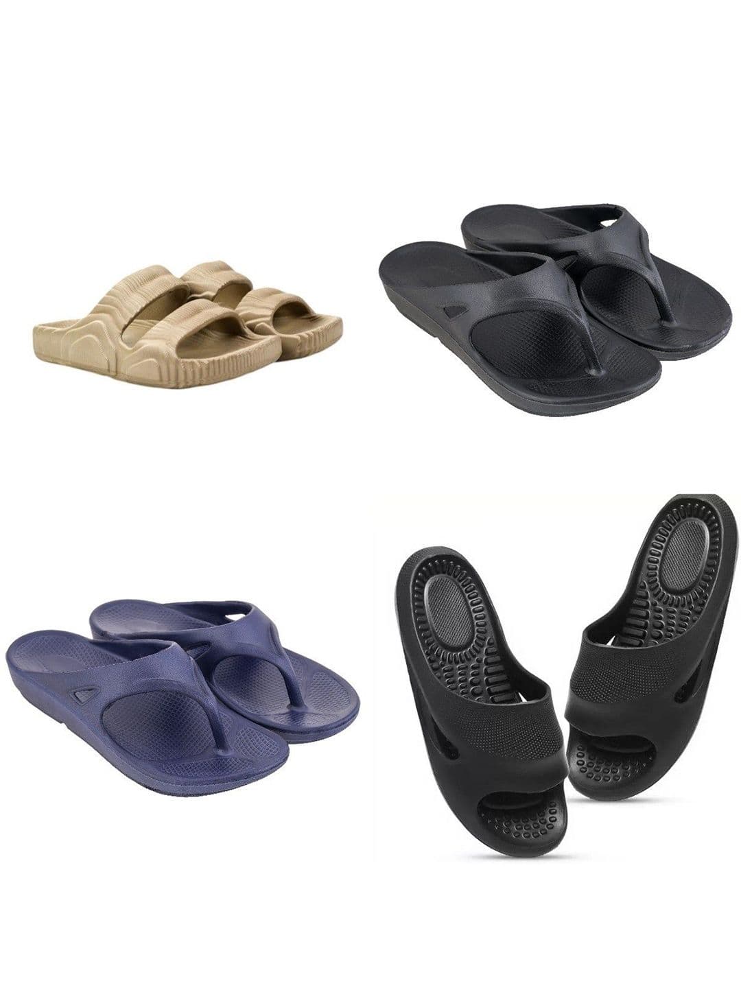 Feel alive Set of 4 Men Ultra Comfortable Lightweight EVA Slippers Clogs - view 1
