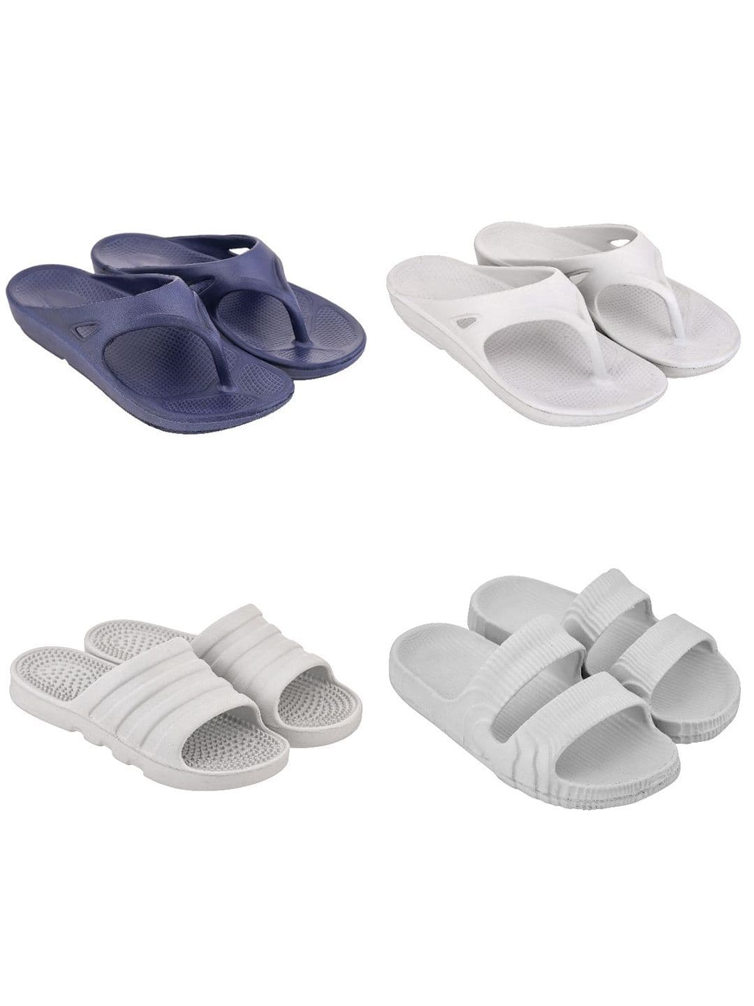 Feel alive Men Set of 4 Textured Clogs Flip Flops - view 1