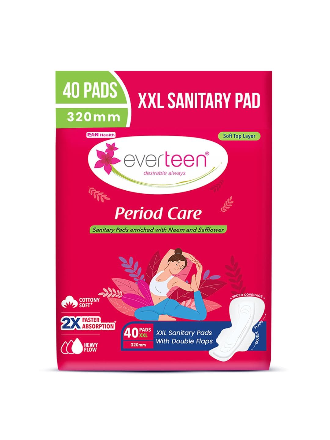 everteen Soft Neem & Safflower XXL Sanitary Napkins 40pc - view 1