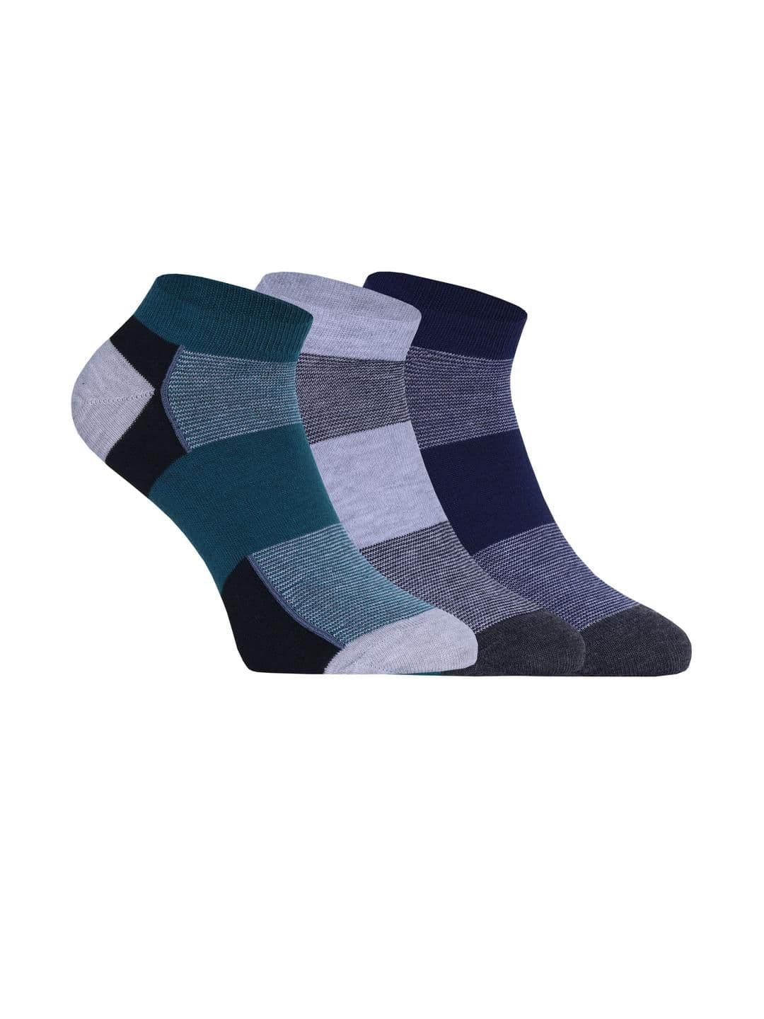 HEBTROCO Men Pack of 3 Cotton Ankle Length Socks - view 1