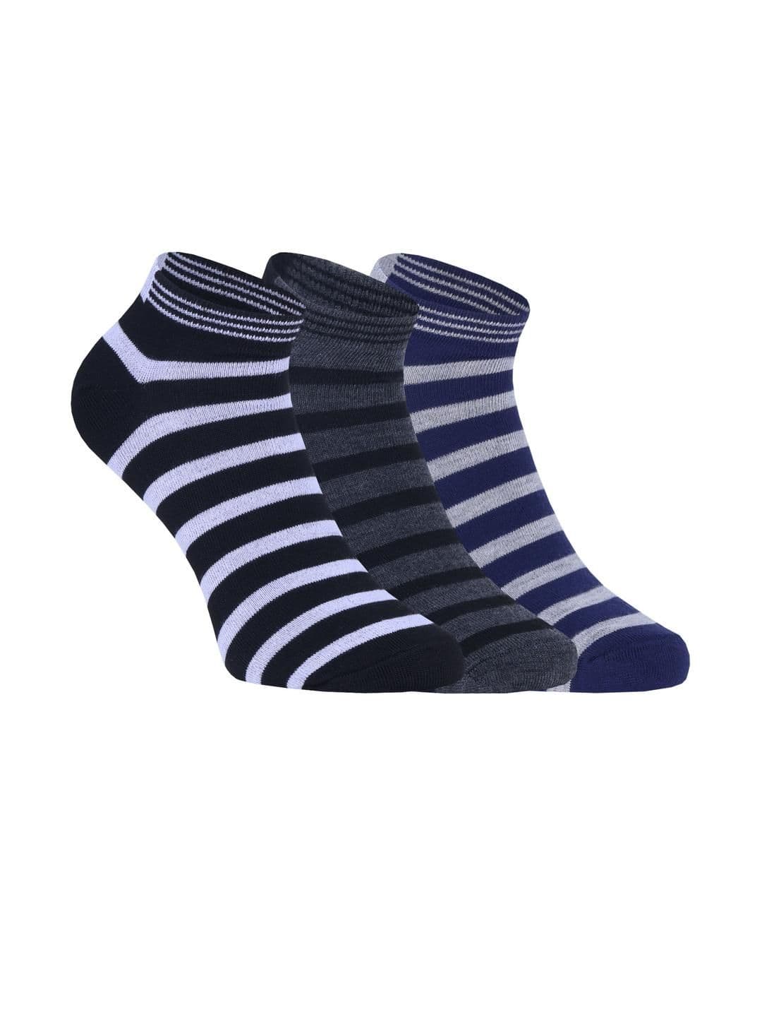 HEBTROCO Men Pack of 3 Cotton Ankle Length Socks - view 1