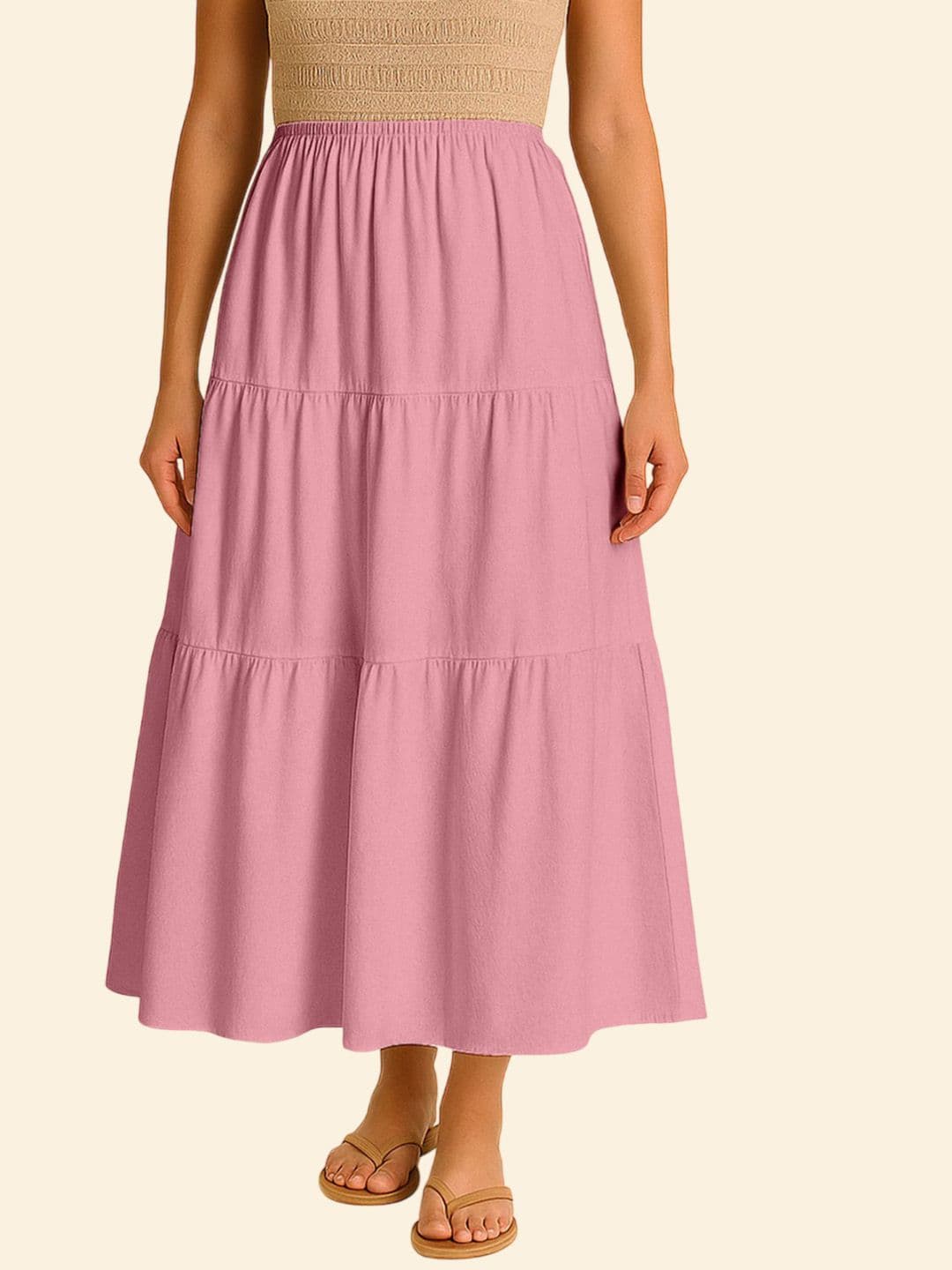 Moomaya Flowy Tiered Boho Skirt - view 1