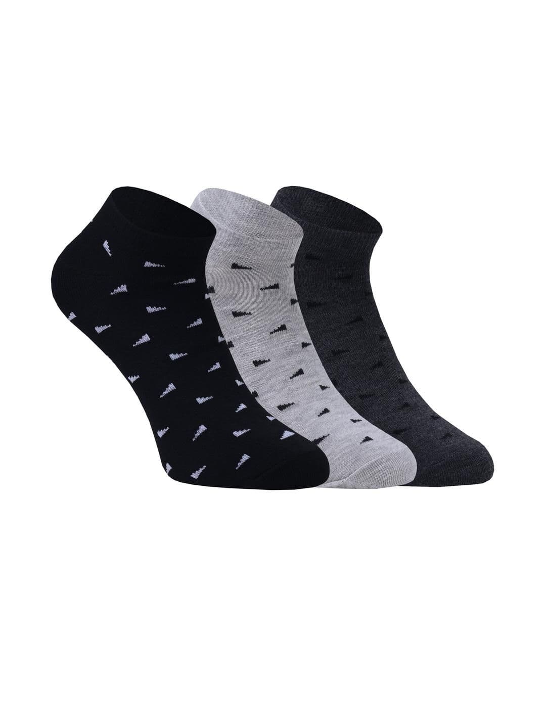 HEBTROCO Men Pack of 3 Cotton Ankle Length Socks - view 1