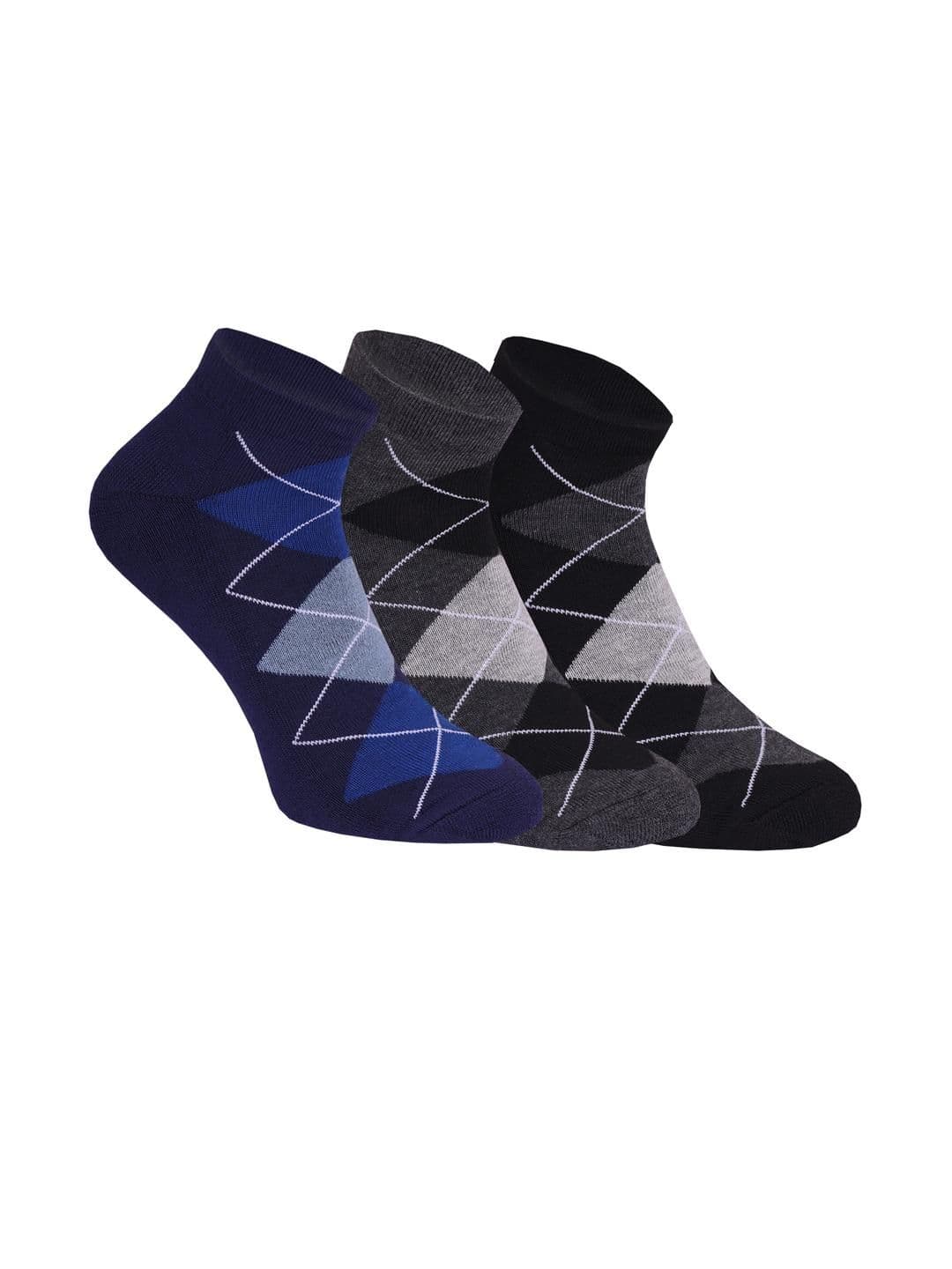 HEBTROCO Pack of 3 Cotton Ankle Length Socks - view 1