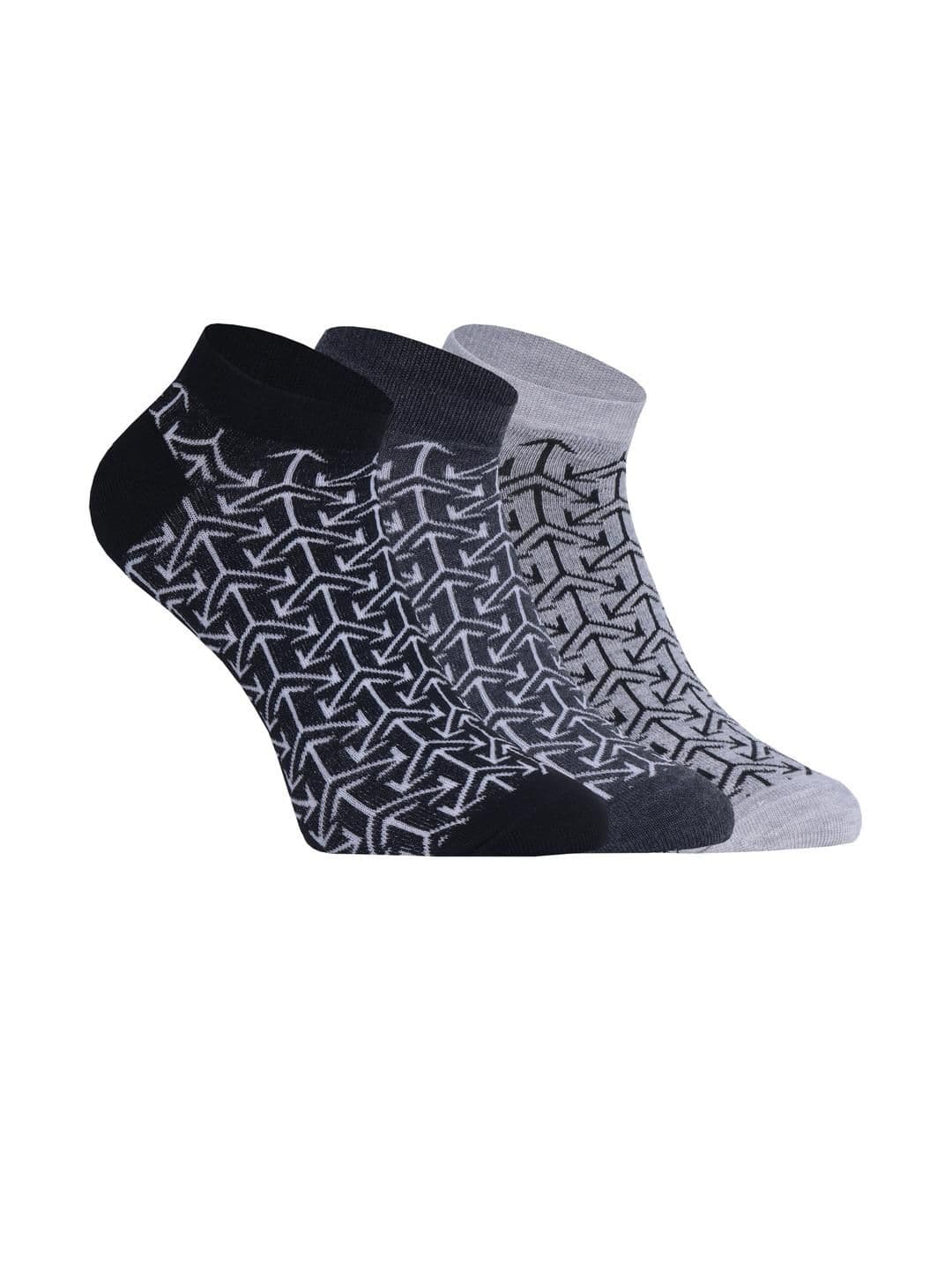 HEBTROCO Pack of 3 Cotton Ankle Length Socks - view 1
