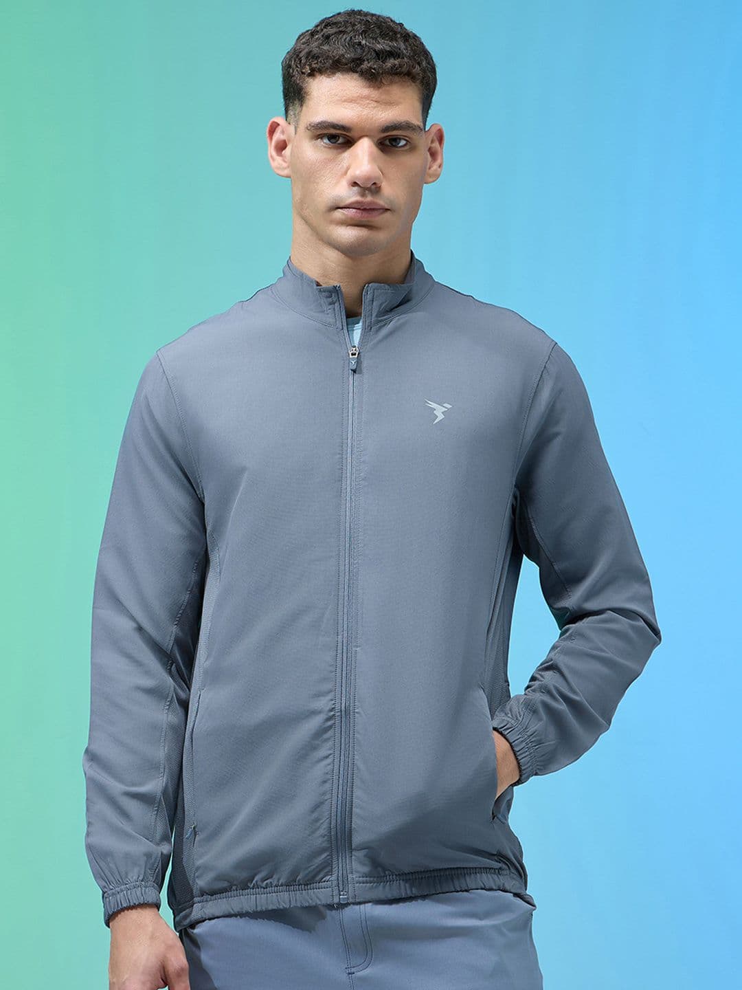 Technosport Men Mock Collar Solid Lightweight Bomber Jacket - view 1