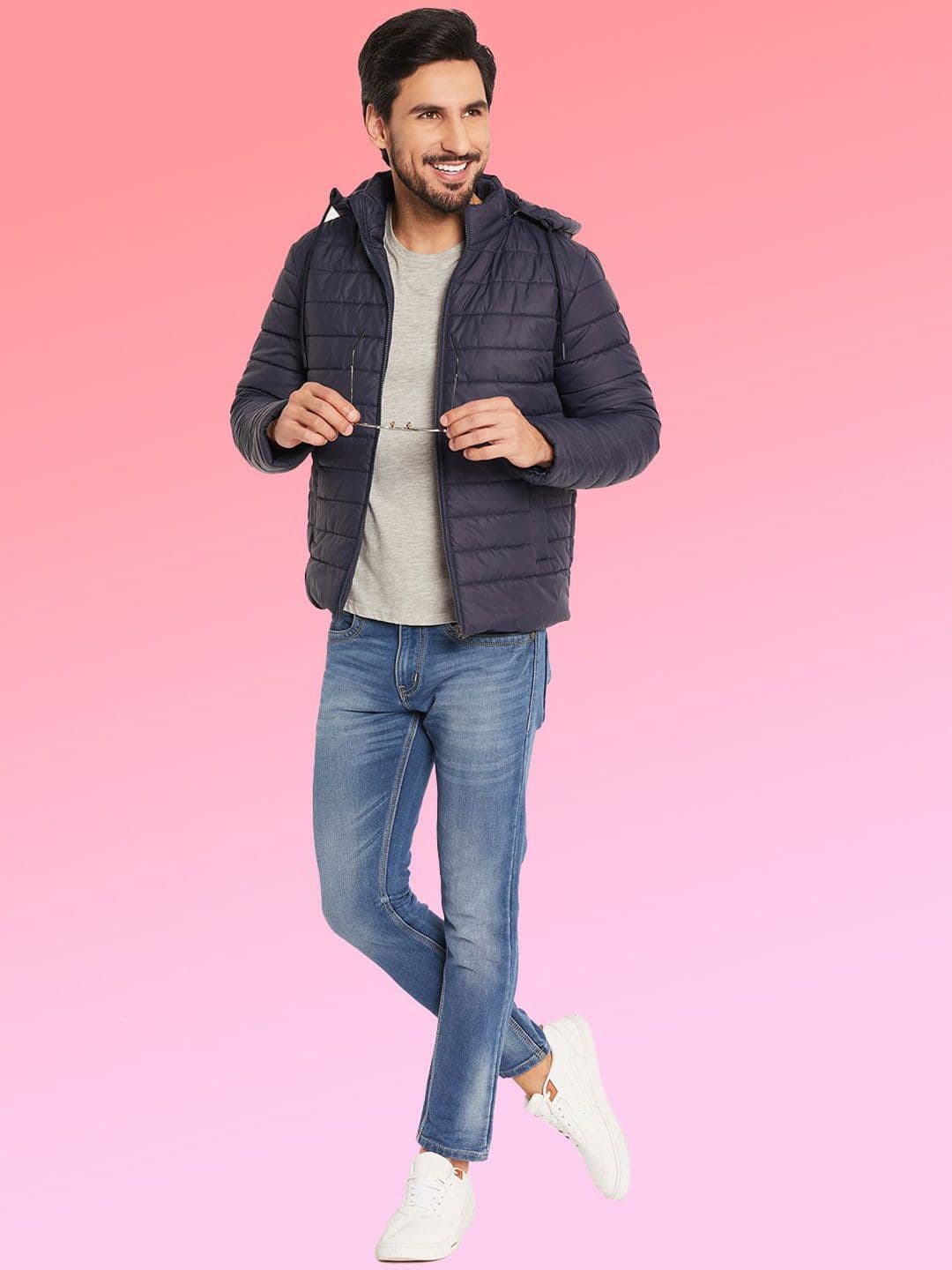 VERO AMORE Men Hooded Solid Lightweight Puffer Jacket - view 1