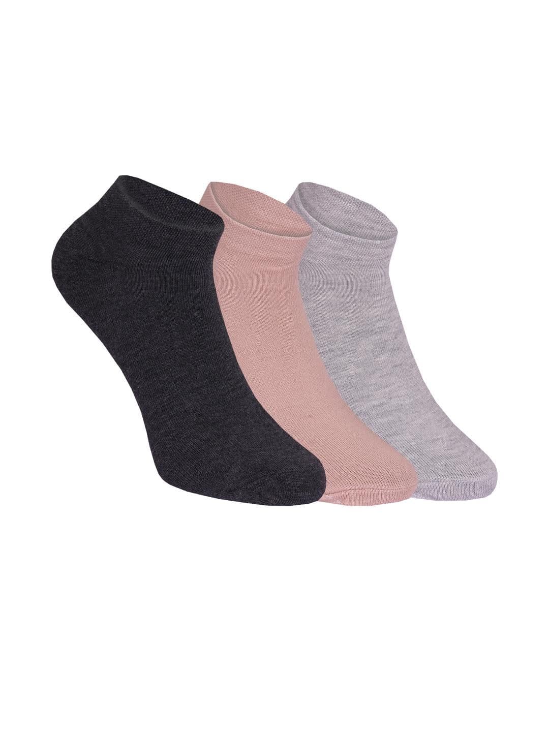 HEBTROCO Men Pack of 3 Cotton Ankle Length Socks - view 1