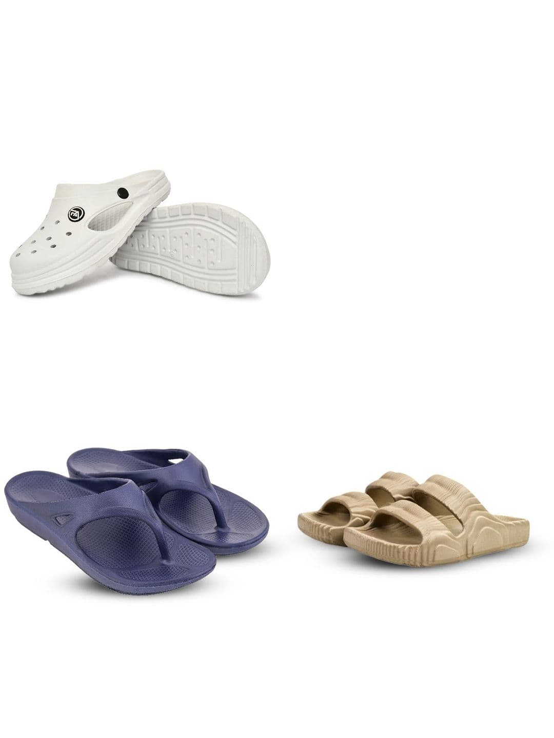 Feel alive Men Set of 4 Pair Self Design Ultra-Comfortable Lightweight Clogs - view 1