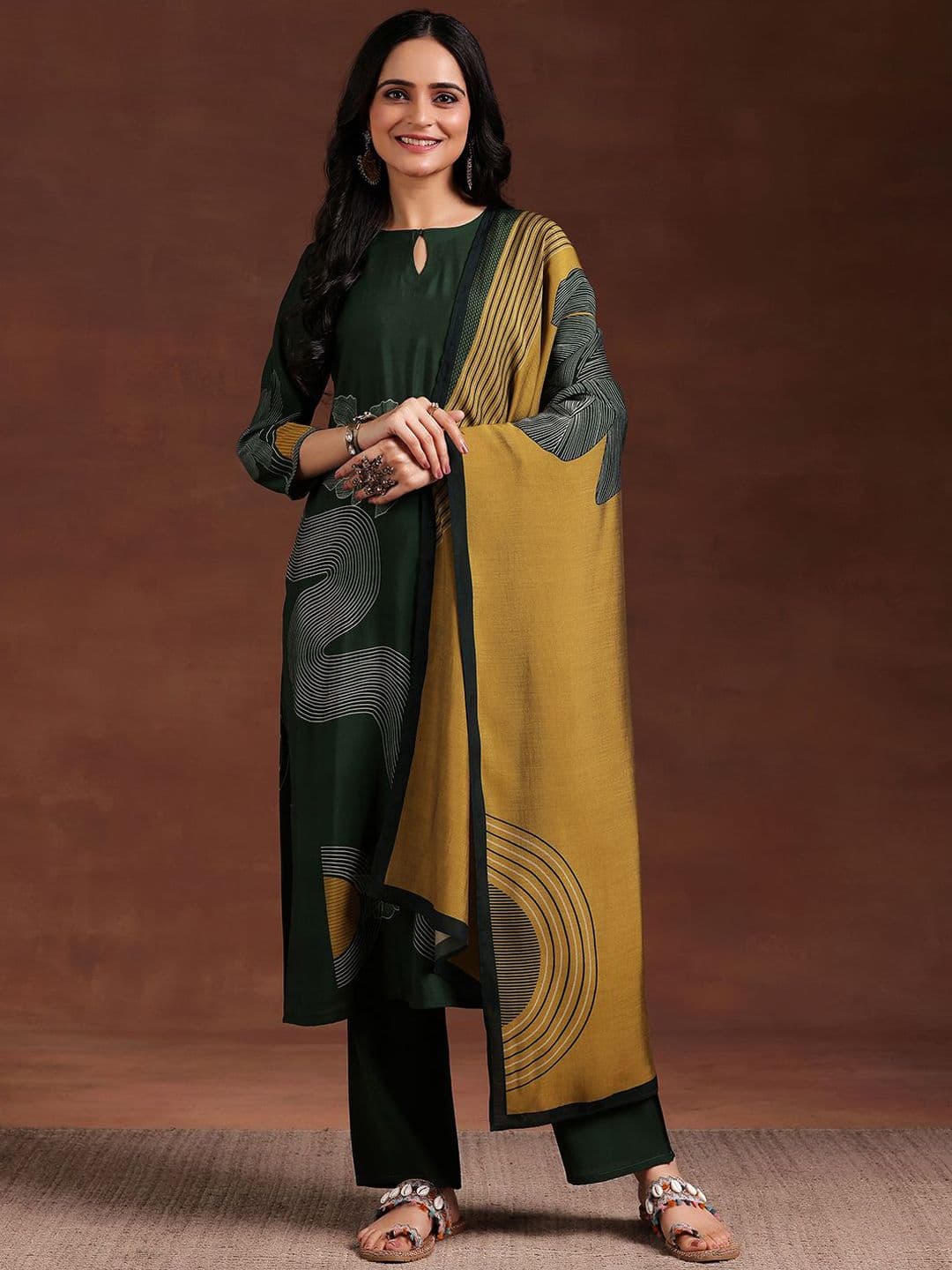 Libas Women Floral Printed Kurta with Trousers & Dupatta - view 1