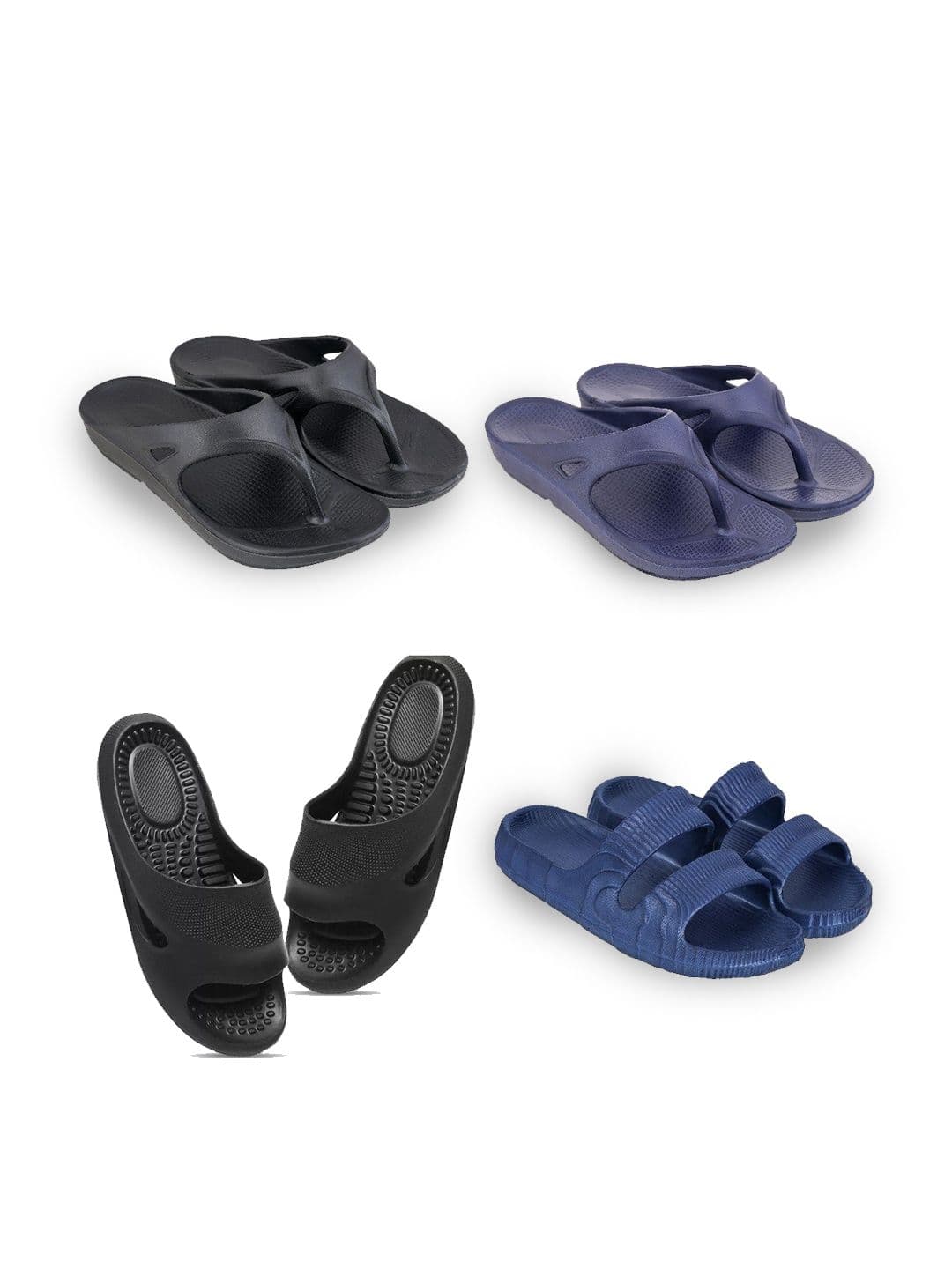 Feel alive Set of 4 Men Solid Ultra Comfortable Lightweight Slipper - view 1