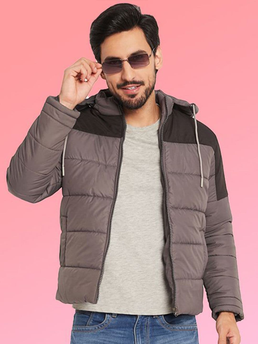 VERO AMORE Men Hooded Colourblocked Lightweight Puffer Jacket - view 1