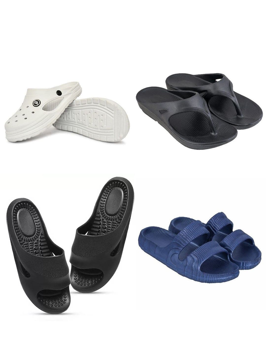 Feel alive Set of 4 Men Solid Ultra Comfortable Lightweight Thong Flip Flop - view 1
