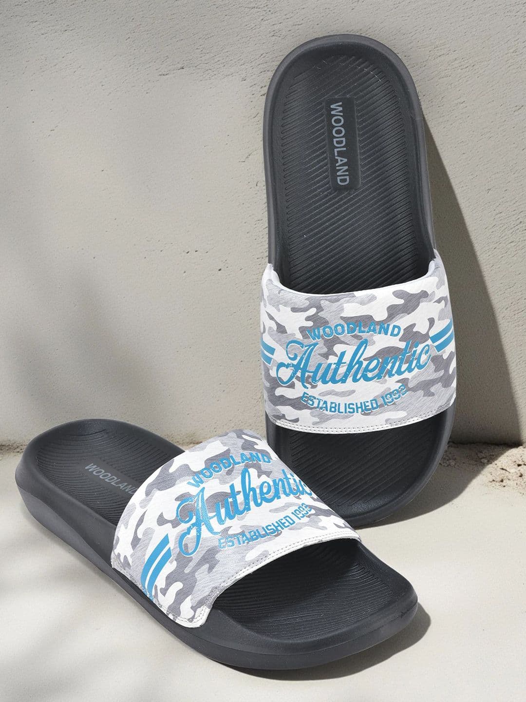 Woodland Men Brand Logo Printed Sliders Flip Flops - view 1