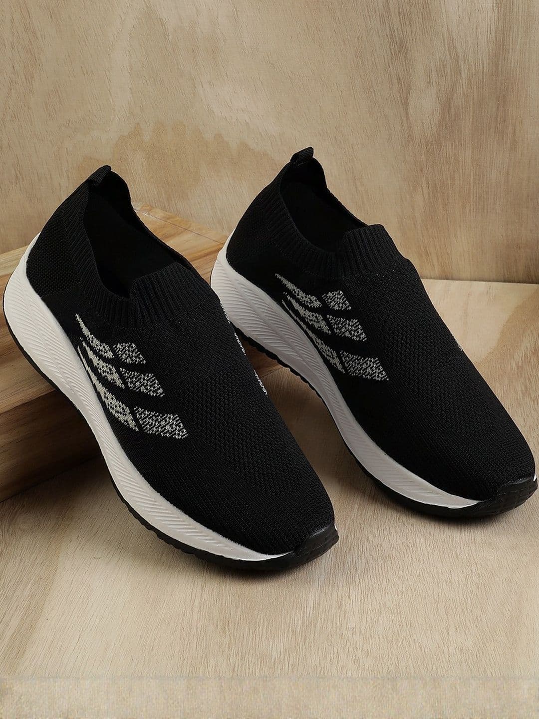 SZN Men Black & White Mesh Shoes - view 1