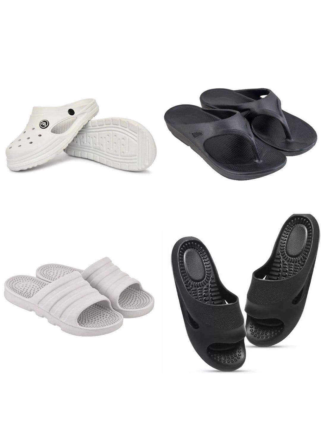 Feel alive Set of 4 Men Solid Ultra Comfortable Lightweight Thong Flip Flop - view 1