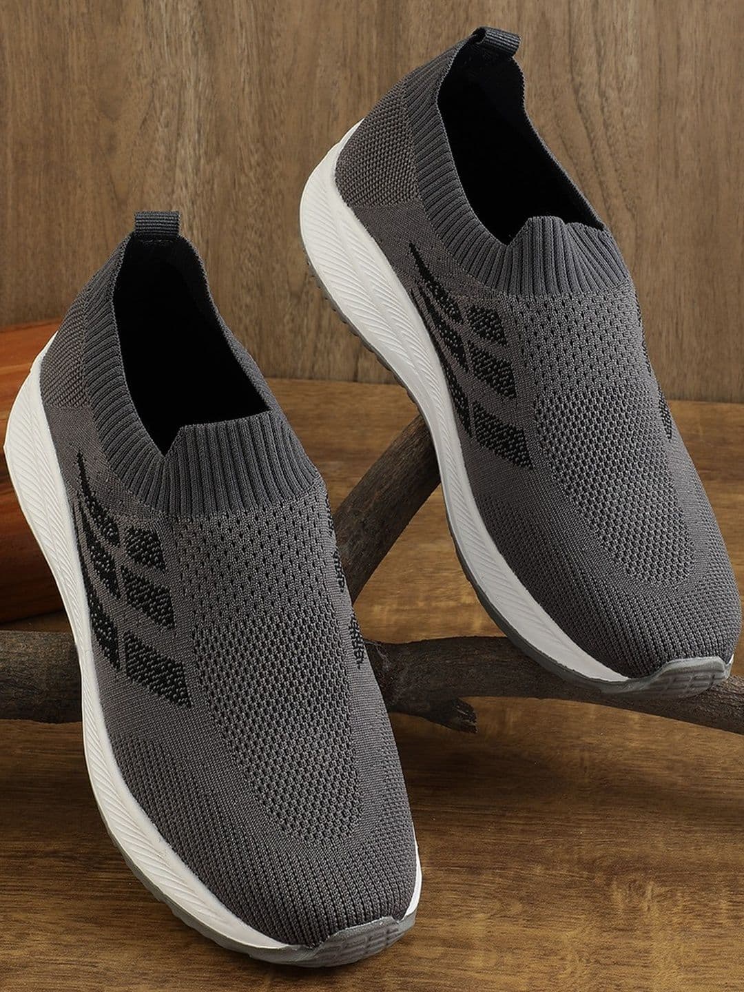 SZN Men Grey Mesh Slip On Casual Sports Shoes - view 1