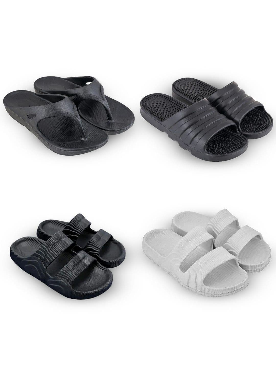 Feel alive Men Set of 4 Textured Sliders Flip-Flops - view 1