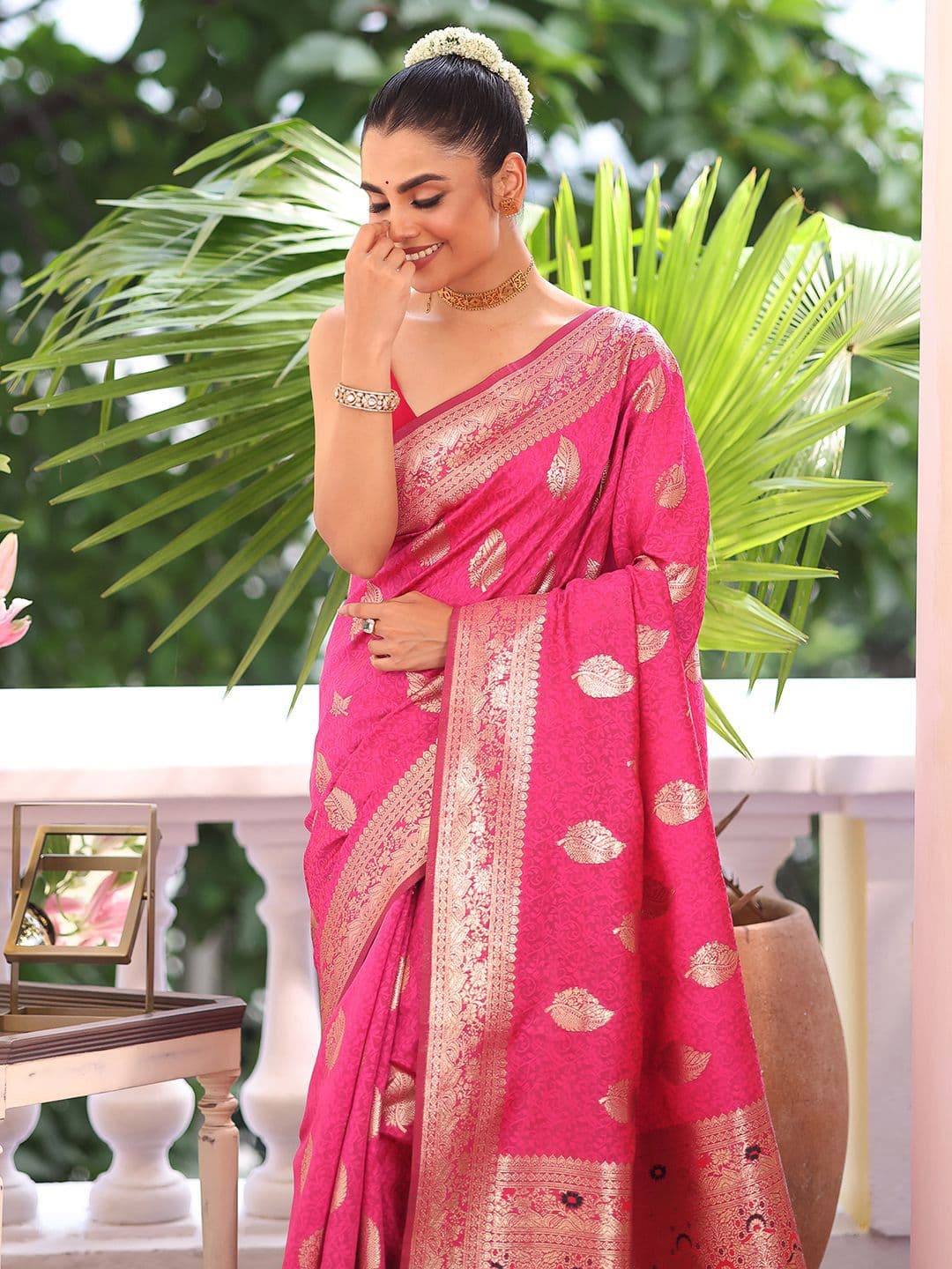 Kalista Women Ethnic Motifs Printed Zari Traditional Kanjeevaram Saree - view 1