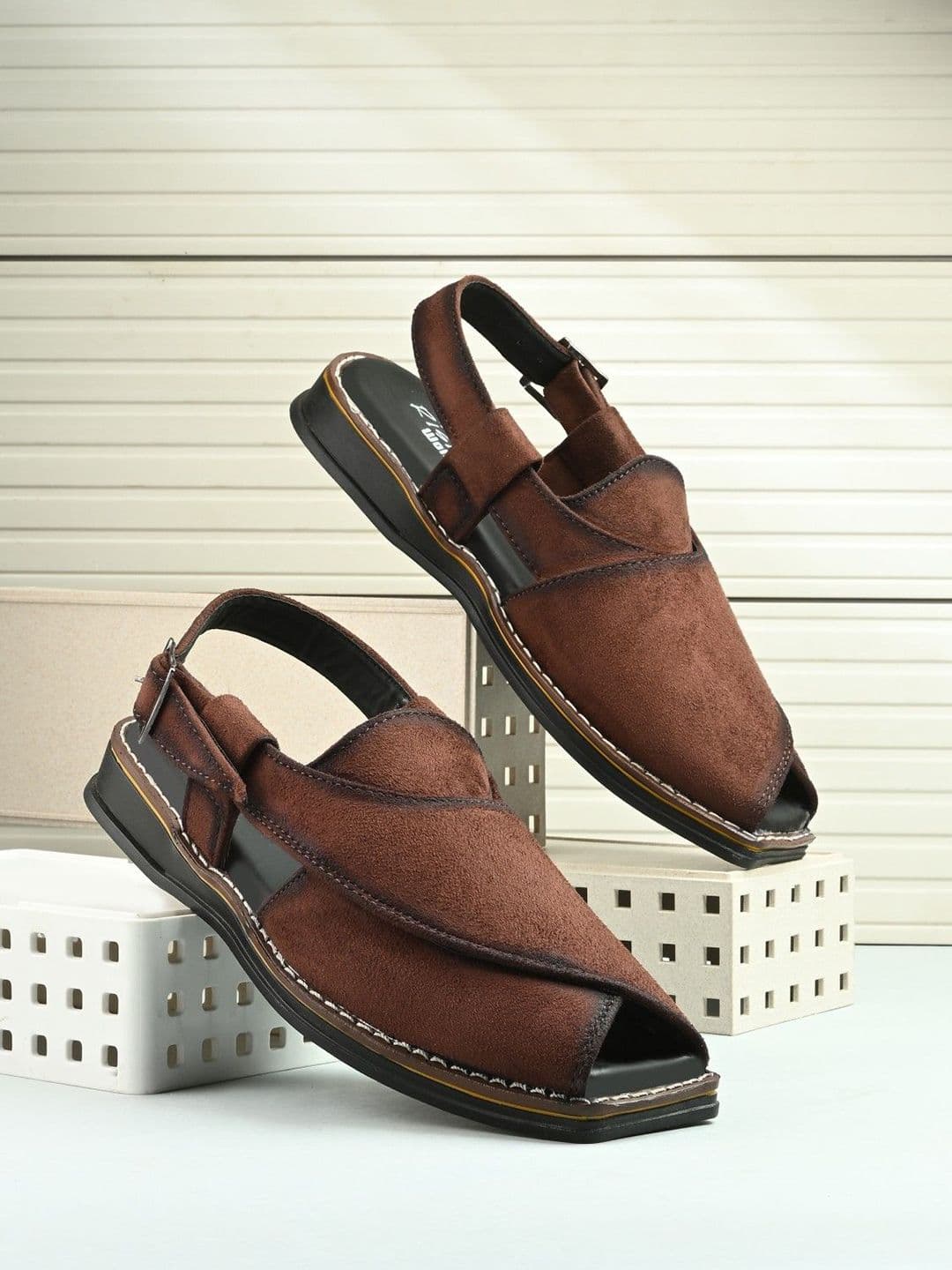 Rising Wolf Men Buckle Shoe-Style Ethnic Sandals - view 1